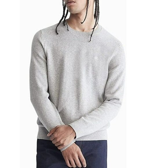 Calvin Klein Other - NEW Calvin Klein Men's Crewneck Monogram Logo Wool Sweater COLOR Gray X-LARGE